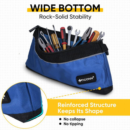 TICONN Tool Pouches with Zipper, 1680D Oxford Small Tool Bags, Waterproof Utility Bag Zipper Pouch for Tool Organizers and Storage (3 Pack Combo)