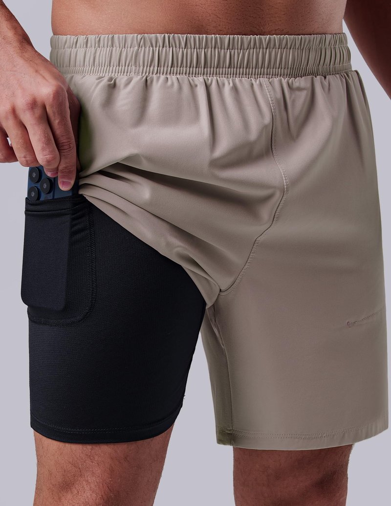 Liberty Pro 3 Pack: Men's 7" Running Shorts with Compression Liner Pockets, Athletic 2 in 1 Shorts for Workout Gym Quick Dry