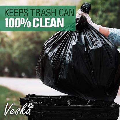 Veska 55-60 Gallon Trash Bags Heavy Duty 50-60 Gallon Large Black Garbage Bags