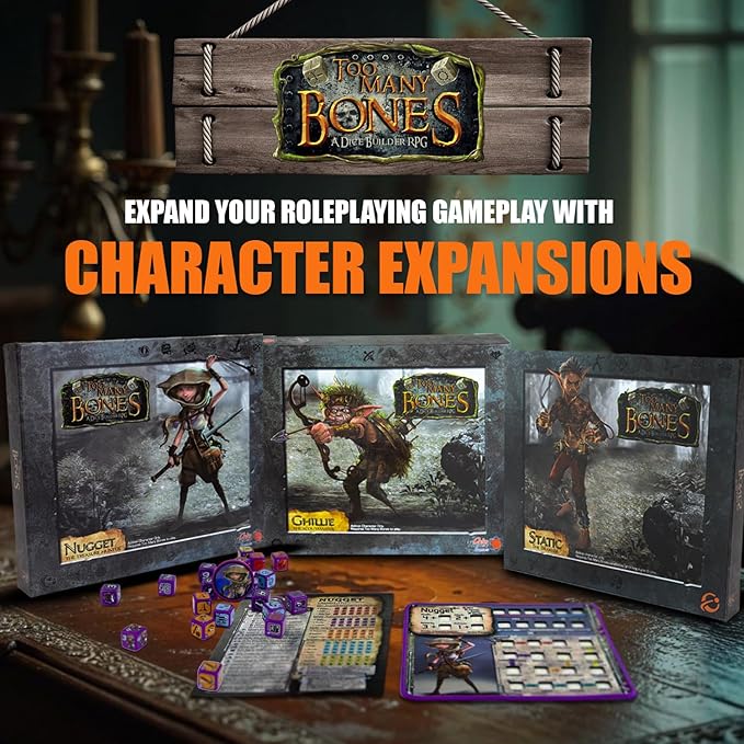 Chip Theory Games Too Many Bones: Carcass Dice-Builder Strategic Fantasy RPG Game for Ages 14 and Up 1-4 Players