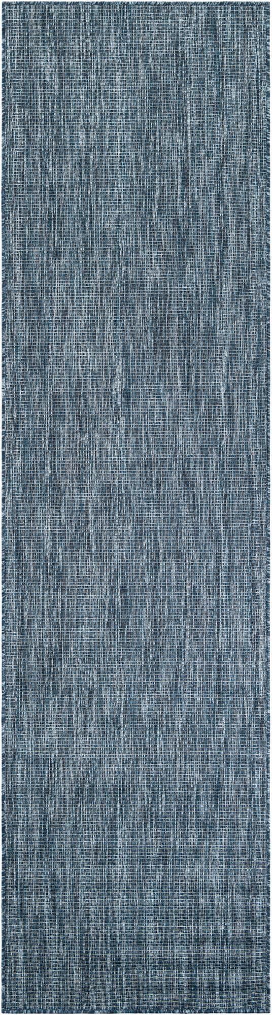 Unique Loom Outdoor Solid Collection Area Rug (2' 7" x 10' Runner Blue/Navy Blue)