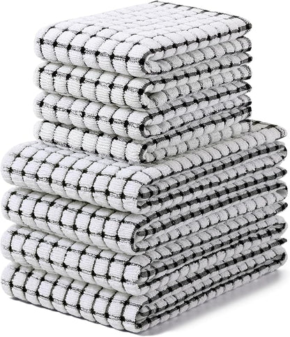 Homaxy Kitchen Towels and Dishcloths Set, 16 x 25 and 12 x 12 Inches, Super
