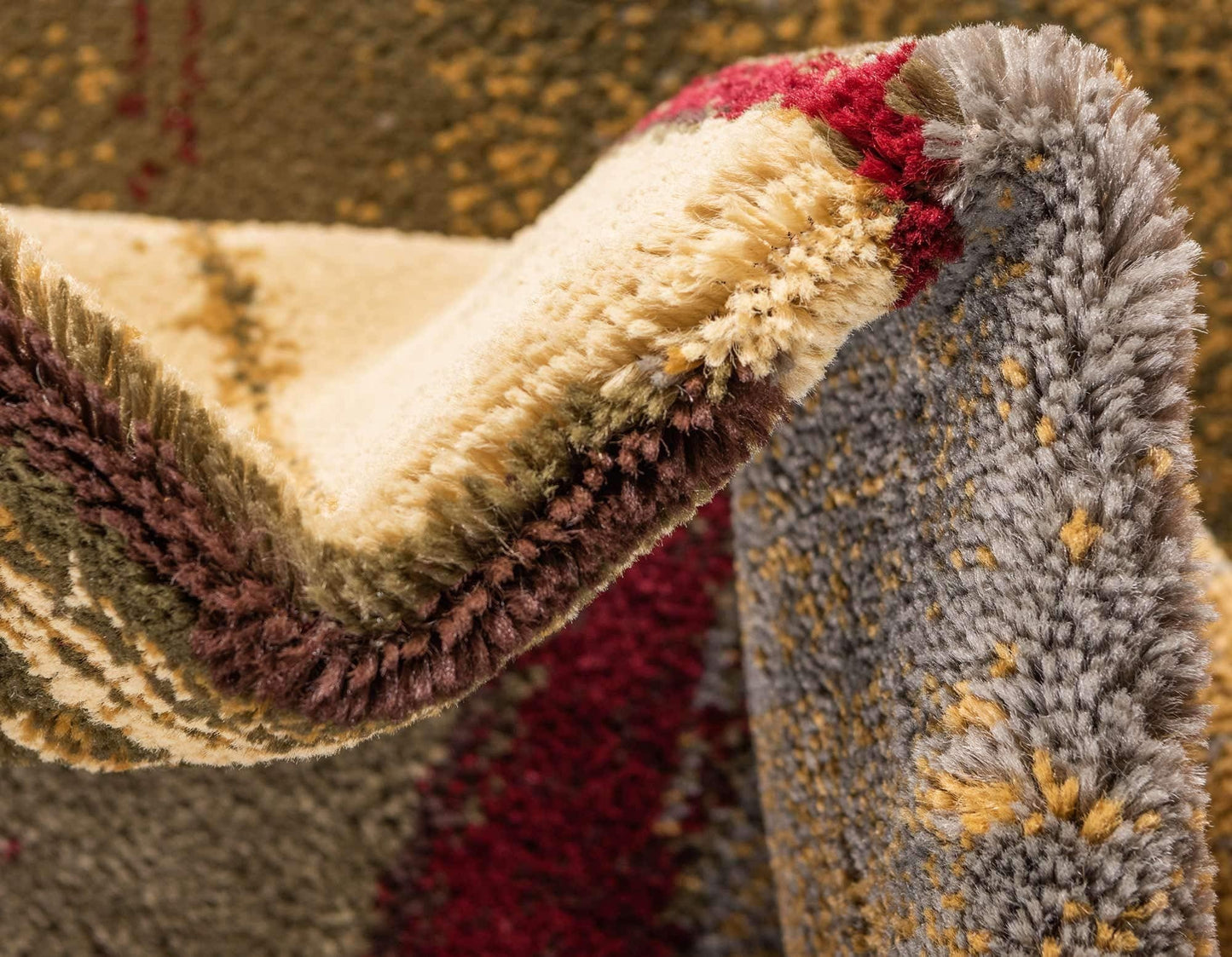 Unique Loom Barista Collection Area Rug - Timor (4' 1" x 6' 1" Rectangle, Multi/ Red)