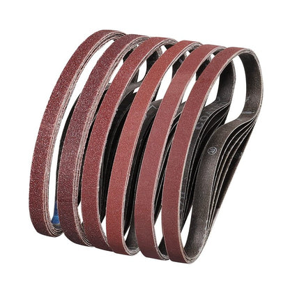 POTUINOM 36 Pack Sanding Belts 1/2X18 Inches(13X457mm)- 6 Each of 40/60/80/120/180/240 Grits Aluminum Oxide Sanding Belt, Best Suitable for Wood Sanding and Levelling