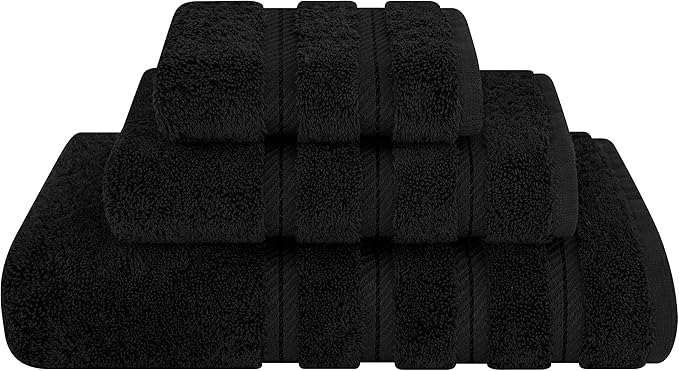 American Soft Linen Premium 3 Piece Towel Set, 1 Bath Towel 1 Hand Towel 1