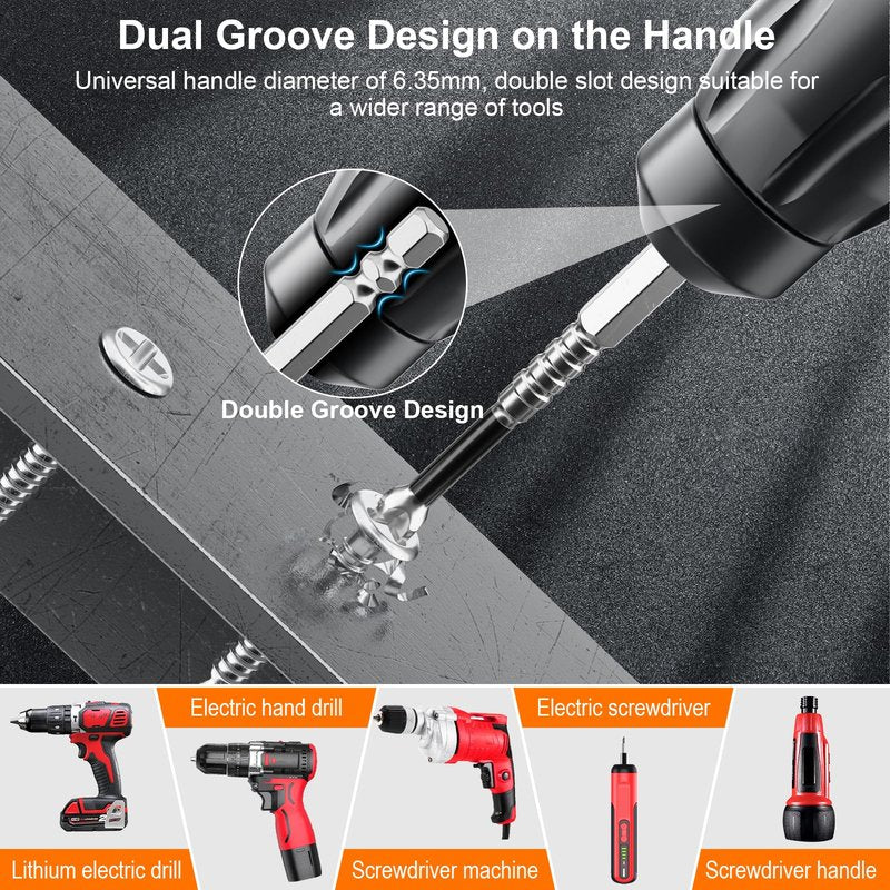 High Magnetic Screwdriver Drill Bit Set - 12Pcs K5 Impact Resistant Non Slip Bit - Magnetic Screwdriver Set - Screwdriver Bit Set - 25 50 65 70 90 150mm (12Pcs)