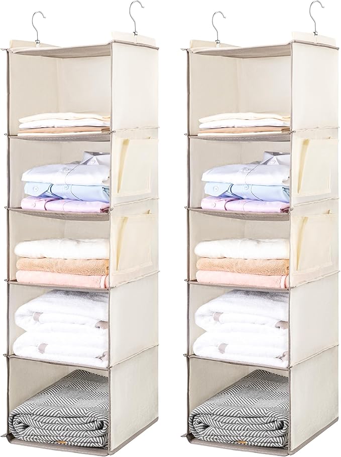 BOOMIBOO Hanging Closet Organize and Shelves，5-Hanging Shelf