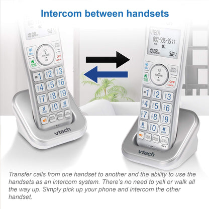 VTech VS112-4 Bluetooth 4 Handset Cordless Phone for Home with Answering Machine, Call Blocking, Caller ID, Intercom and Connect to Cell