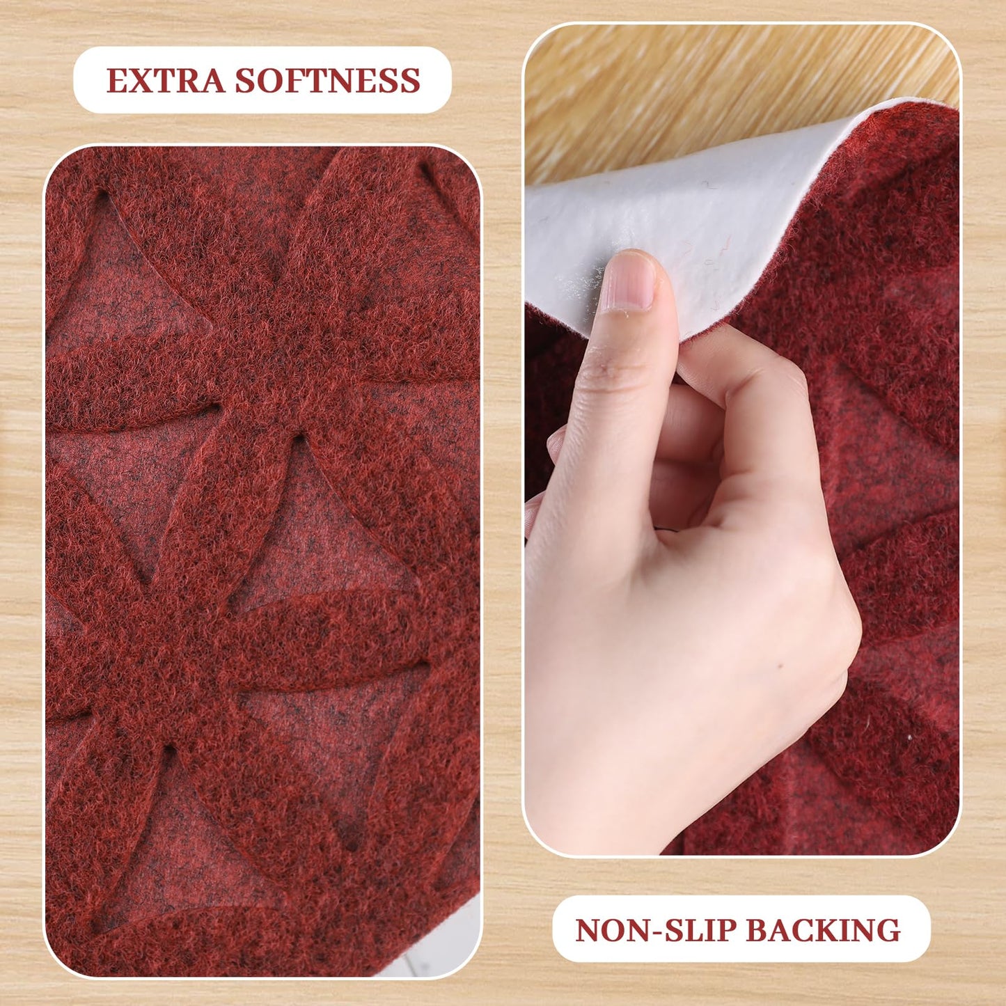 RIOLAND Non-Slip Carpet Stair Treads for Wooden Steps Indoor, 8" X 30", 15 Pack Peel and Stick Stair Treads Runners for Kids Elders and Pets, Red