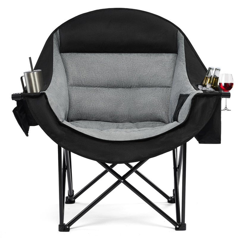 apollo walker Extra Wide Oversized Camping Chair - Heavy Duty Padded Folding Chair with Cooling Bag, Cup Holder & Carry Bag
