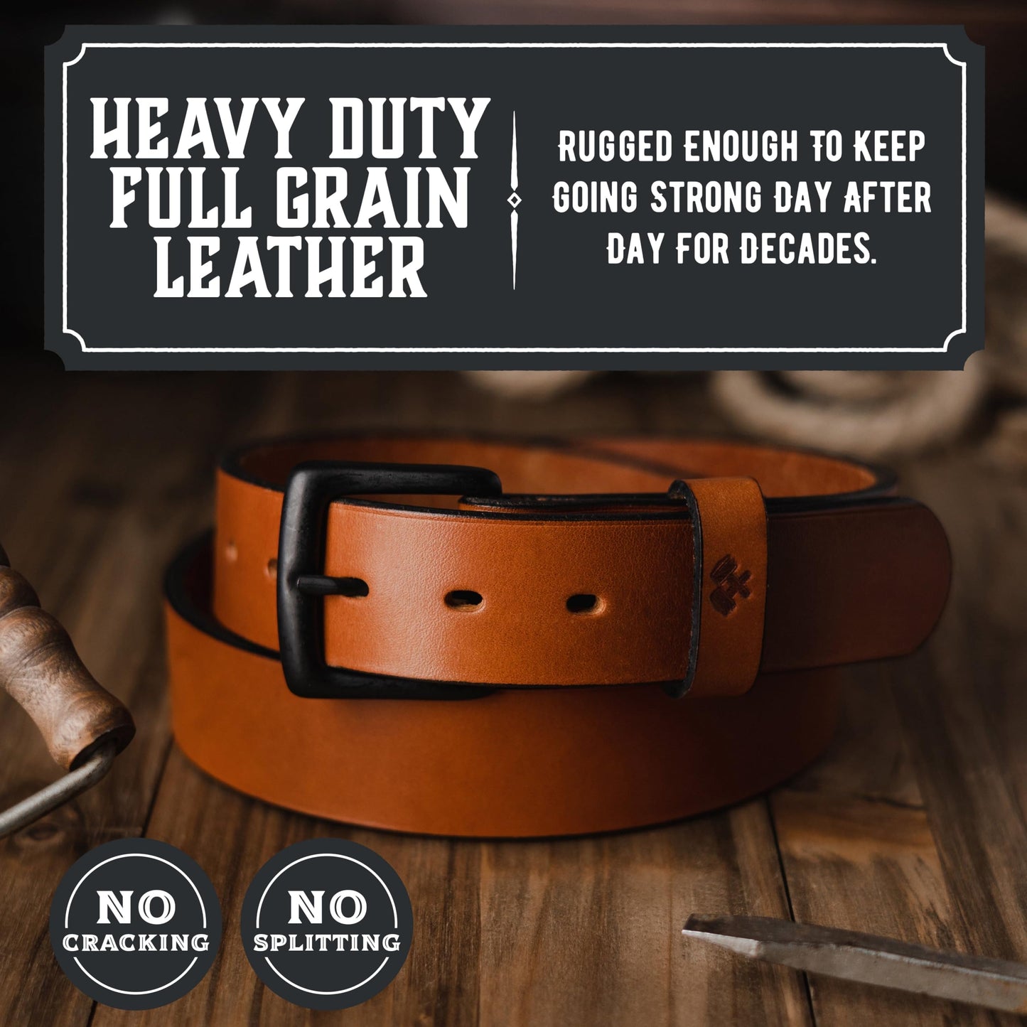 American Made Mens Belts for Jeans | Leather Belts for Men | Brown Belt Men Size 36