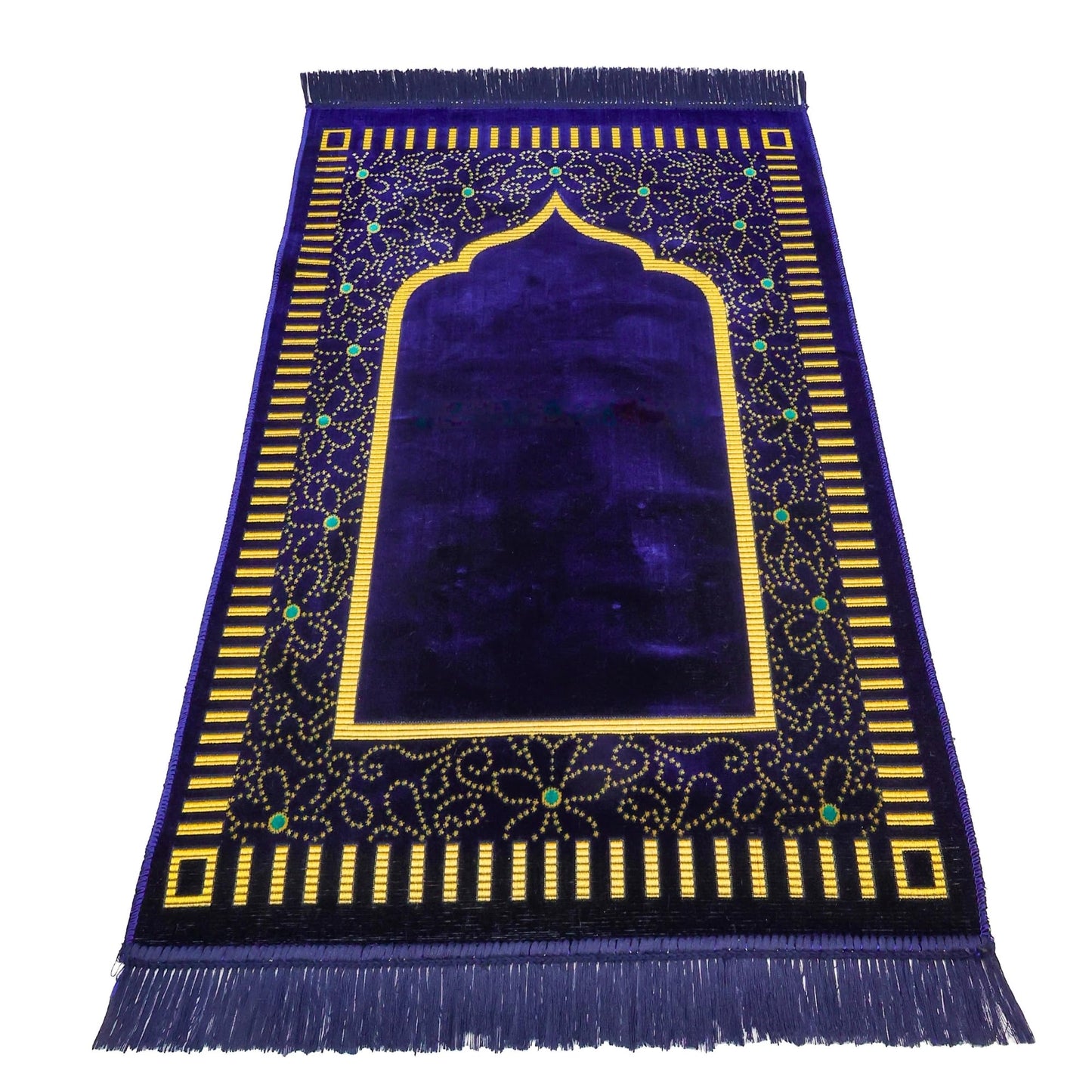 FIRASET Muslim Prayer Rug, Soft Plush Thin Islamic Prayer Mat, Janamaz, Sajada, Praying Carpet, Islamic Gift, Foldable Portable Turkish Prayer Mat for Men&Women, Lightweight Travel Prayer Rug, 26"x43"