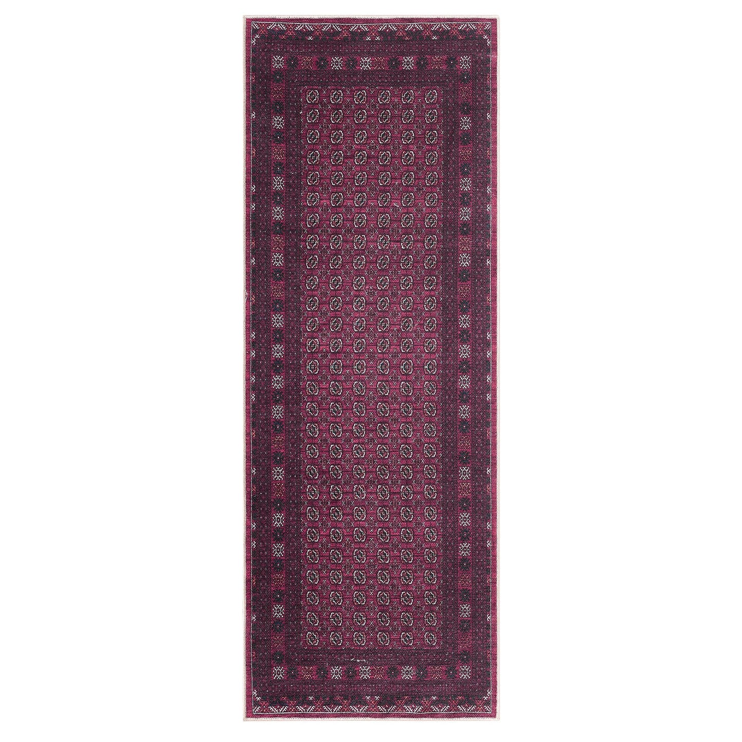 Keen Home Design 30"x84" Rug - Machine Washable Runner Rug with Non-Slip Backing, Ideal for Hallway, Entryway, Kitchen, Laundry Room - Vintage, Easy Clean, Durable, Low Pile Rug - (2'6" x 7')