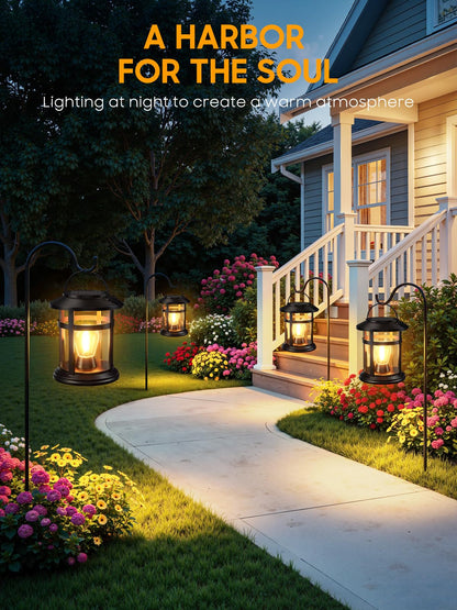 Solar Lantern Outdoor Waterproof, 2 Pack Bright Hanging Solar Lights for Outside Decorative, Upgraded Solar Powered Lanterns LED Lighting for Garden Patio Porch Decor Gifts (Warm Light)