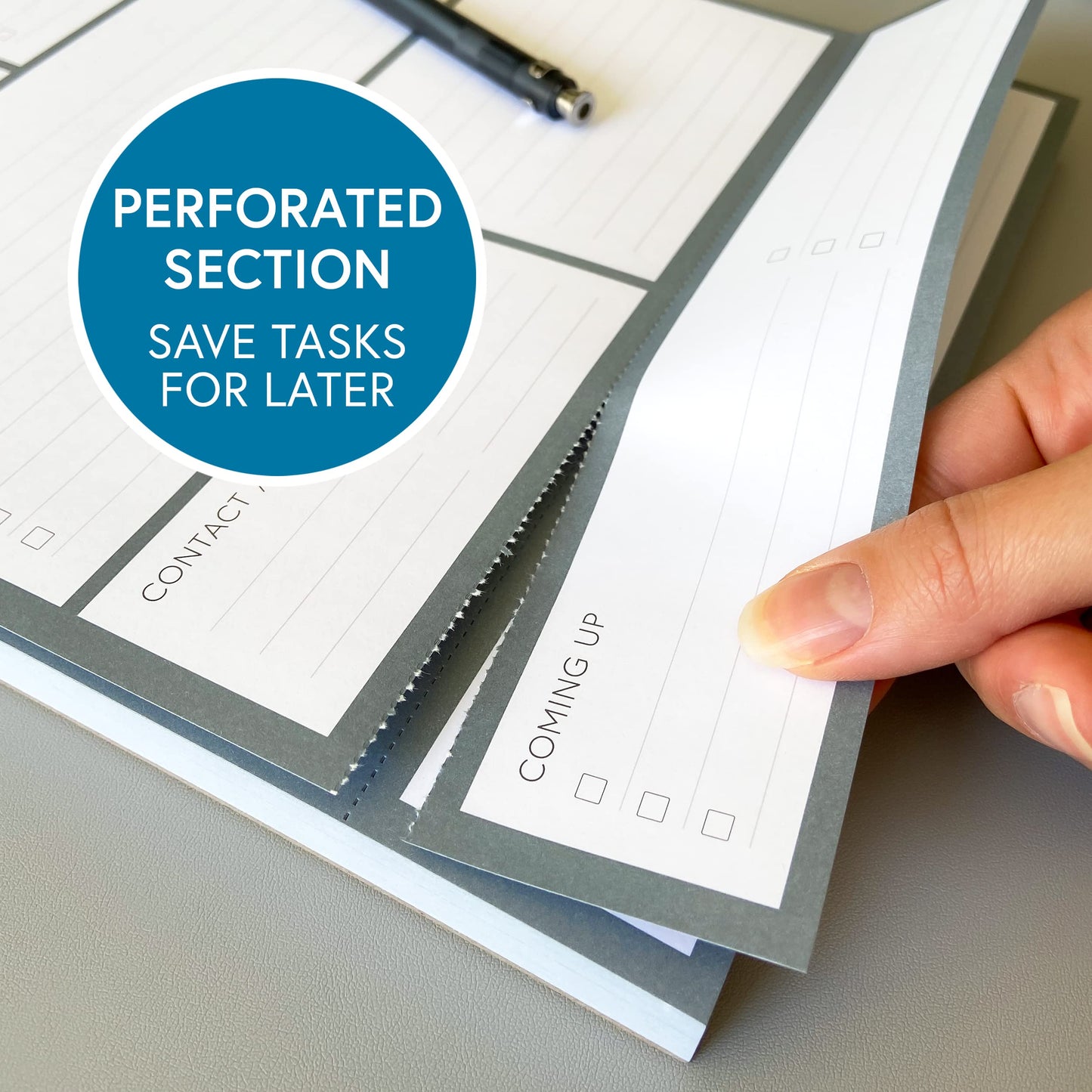 Daily Planner Desk Pad, Undated Tear Off To Do List Notepad with Priorities and Notes, Thick 120gsm Paper, 100 Sheets, Large Desk Writing Pad for Work Office, 8.3 x 11.3