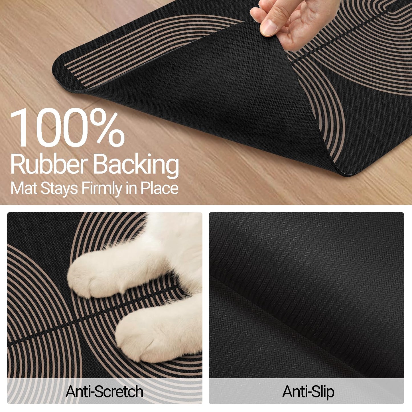 Dog Food Mat, Absorbent Waterproof Non-Slip Pet Cat Bowl Feeding Mat for Food & Water Pet Supplies 16 * 24"
