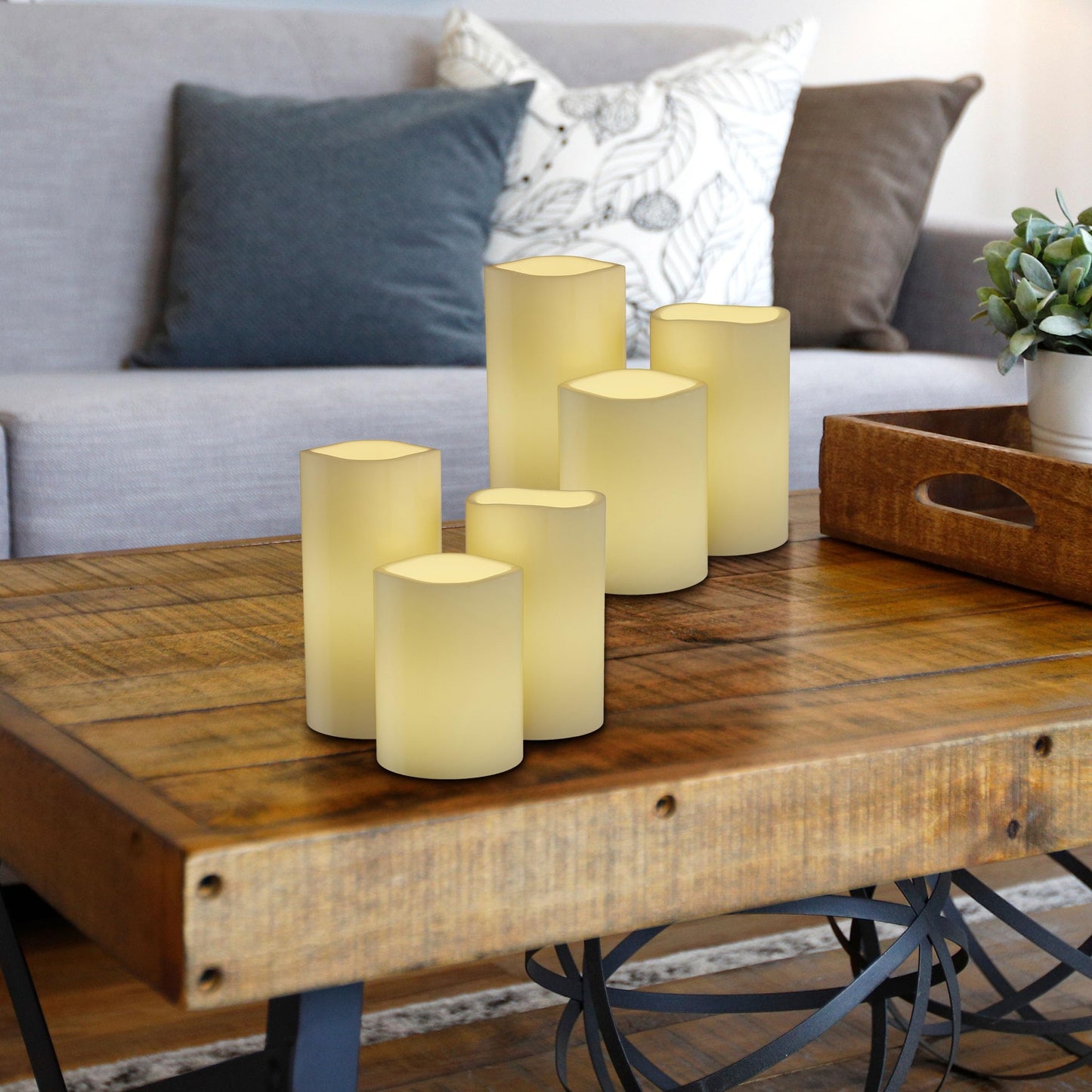 Lavish Home Flameless LED Candles – 6-Piece Remote Controlled Flameless Candle Set for Home, Wedding, Bridal Shower, and Christmas Decor