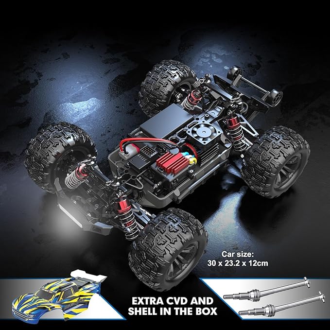HYPER GO H16BM 1/16 RTR Brushless High Speed Electric 4X4 Off-Road Fast RC Car Max 42mph RC Truck Remote Control 2 Lipo Batteries for Adult Compatible with 3S Lipo