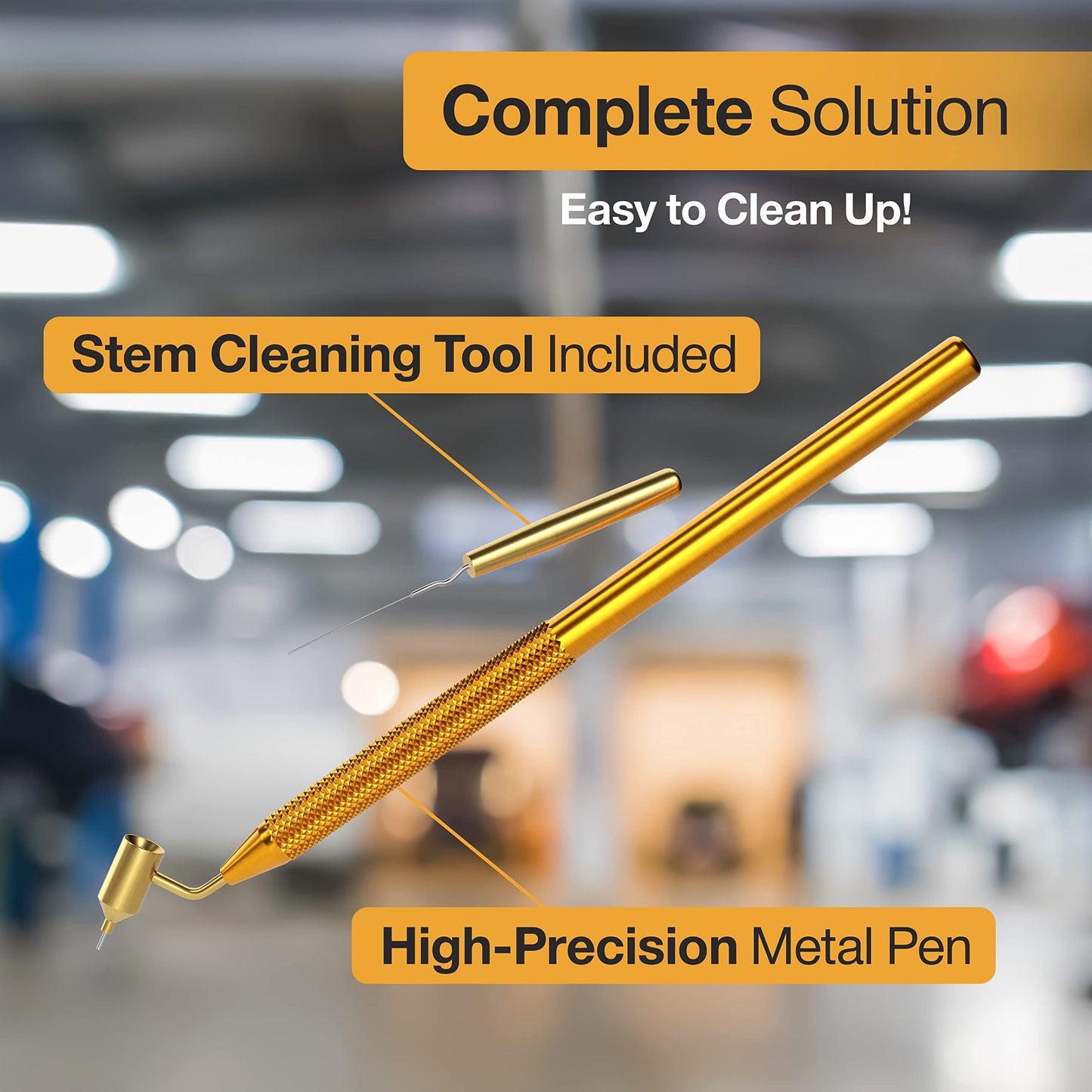 Gold Label Detailing Fine Line Fluid Writer Paint Applicator Pen | Precision Touch Up Paint | Perfect For Rock Chips and Scratch Repair | .5mm Tip Brass Construction