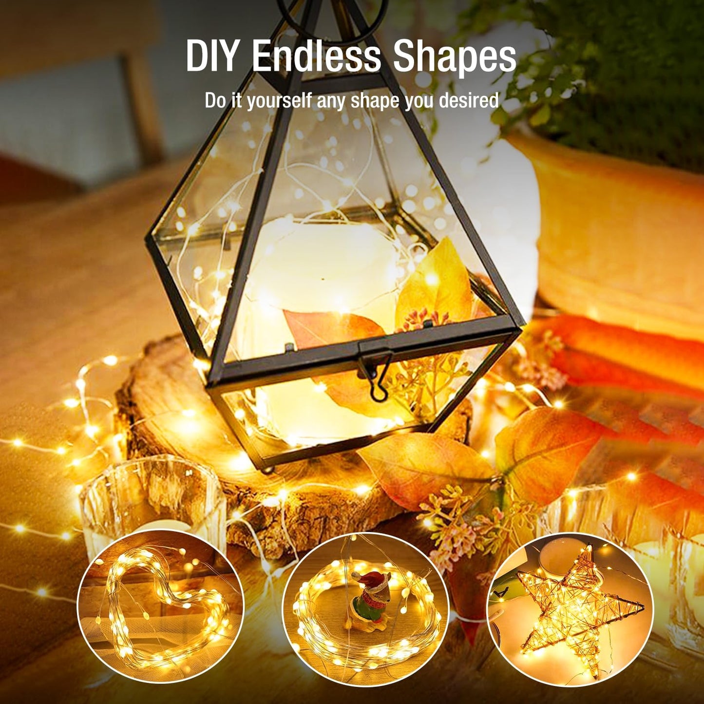 Fairdeer 50 Pack Fairy Lights Battery Operated - 7ft 20 Led Small Twinkle lights 3 Modes, Bulk Mini String Lights Waterproof for Mason Jars Vases Crafts Party Wedding Mothers Day Decoration-Warm White