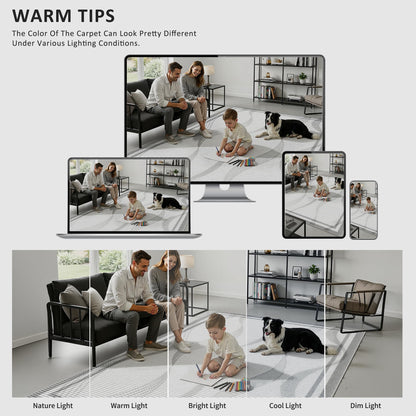 Merelax Large 4x6 Entryway Rug Indoor - Washable Non-Slip Low Pile Soft Area Rug for Entrance, Kitchen, Bedroom Bedside, Mudroom, Modern Aesthetic Abstract Geometric Decor Thin Carpet, Grey