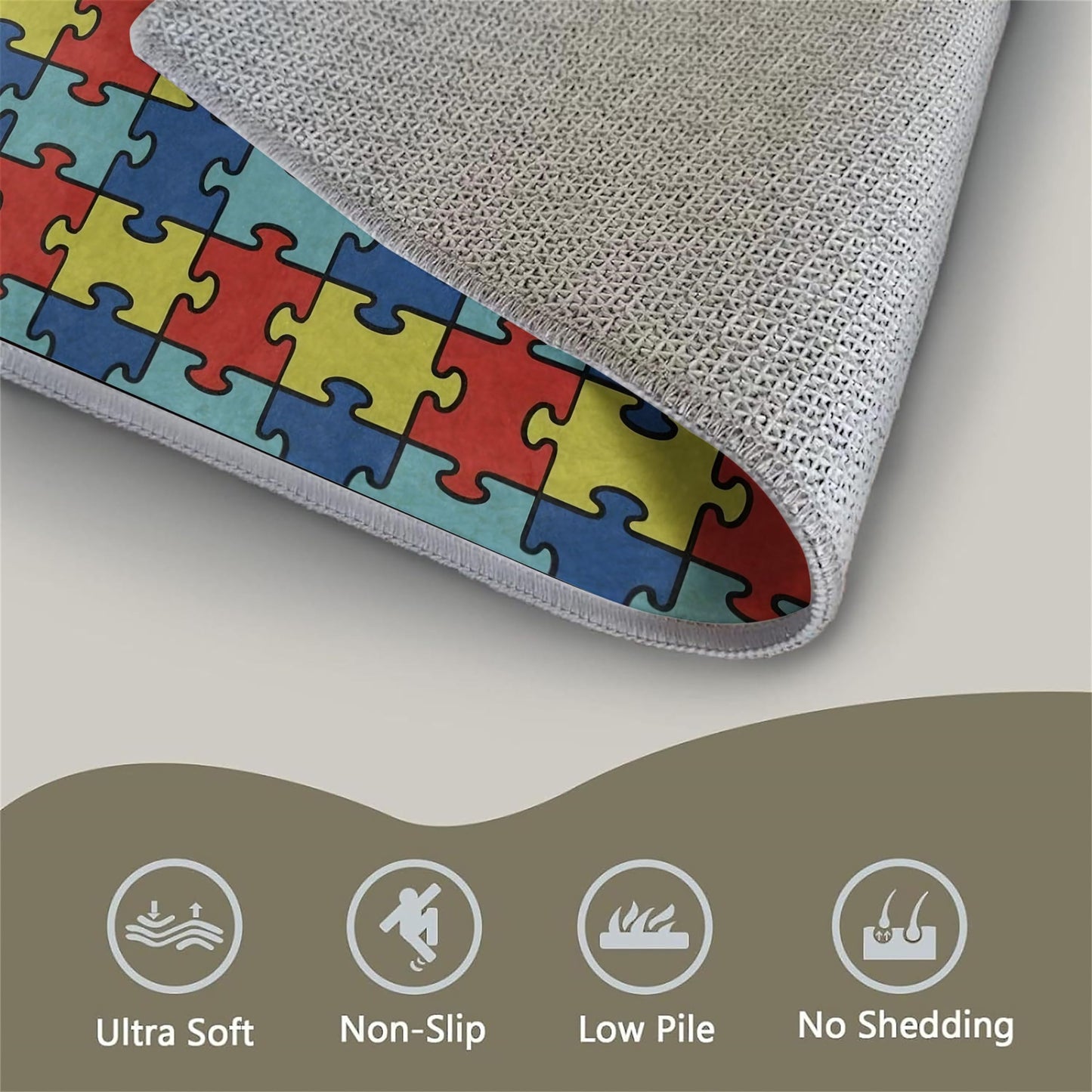Srocvi Kids Area Rug English Characters ABC and Math Symbols Learning Carpets, Lovely Black Foldable Large Area Rugs Perfect for Dining Room Bedside Kids Boys Bedroom Playroom Hallway, 3x5ft
