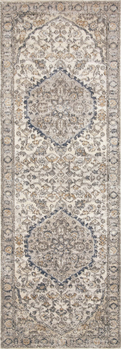 Loloi II Teagan Collection TEA-01 Natural/Lt. Grey 6'-7" x 9'-2", .25" Thick, Area Rug, Soft, Durable, Neutral, Woven, Low Pile, Non-Shedding, Easy Clean, Living Room Rug
