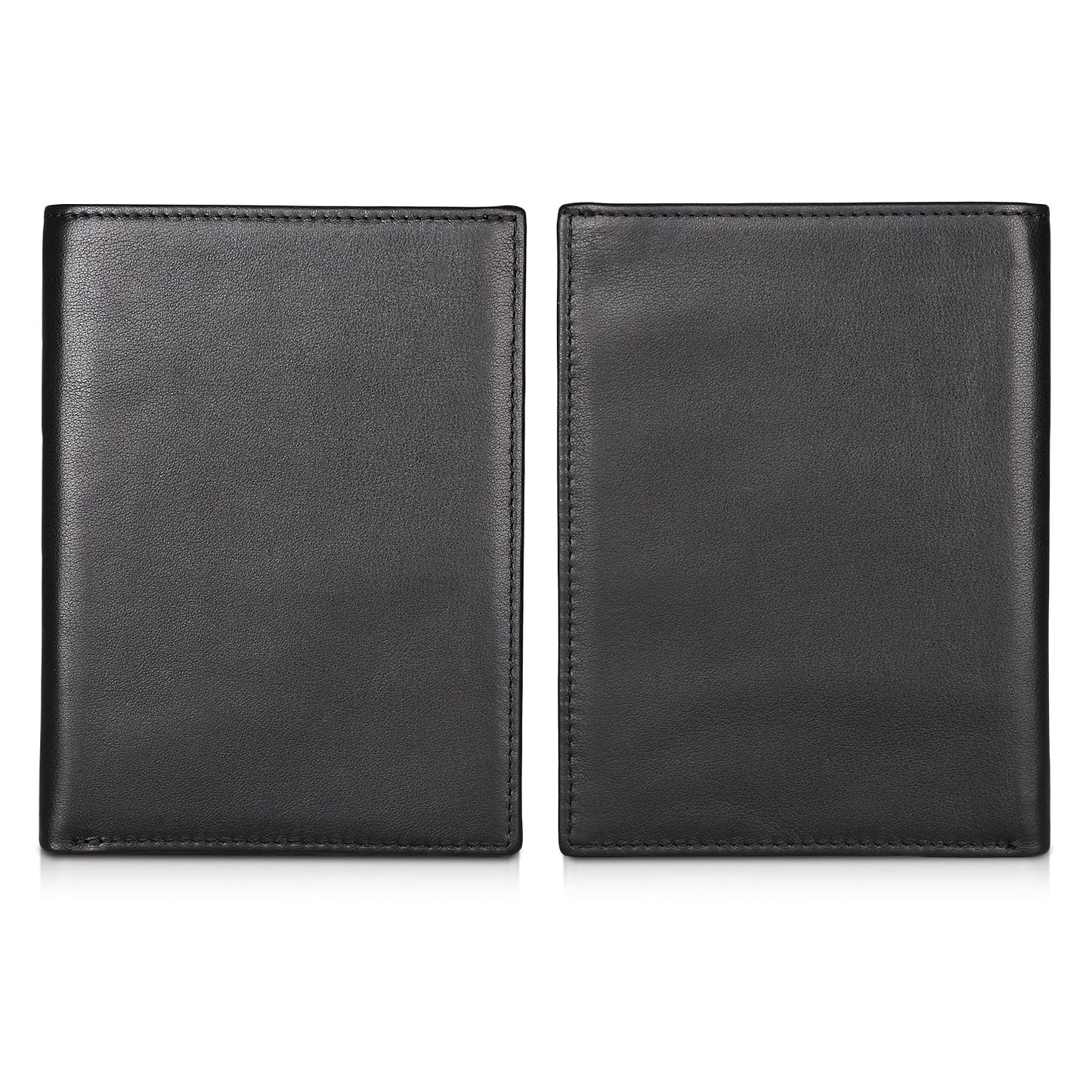 Polare RFID Blocking Napa Leather Passport Holder Travel Wallet For Men and Women (Black)