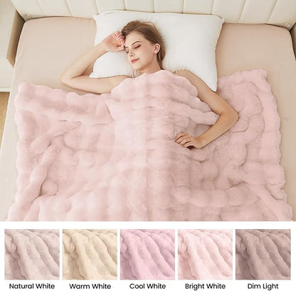 Pink Fluffy Blanket for Couch Living Room Faux Fur 50x60 Fuzzy Throw Blanket for Bed Soft Furry Bed Cozy Comforter Home Decor Gifts 860 GSM