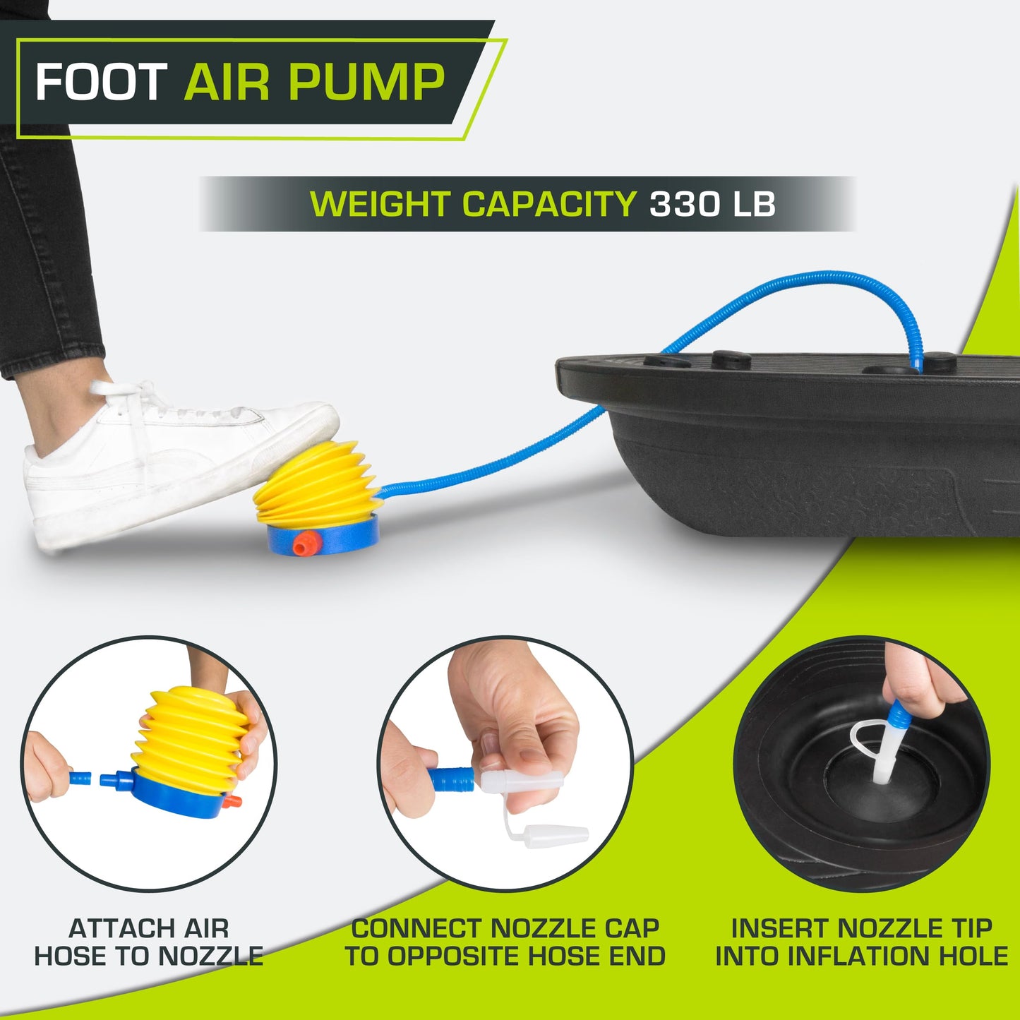 ProsourceFit Balance Trainer Stability Exercise Half Ball with Resistance Bands and Pump for Yoga Aerobics Home Gym Workout, Gray