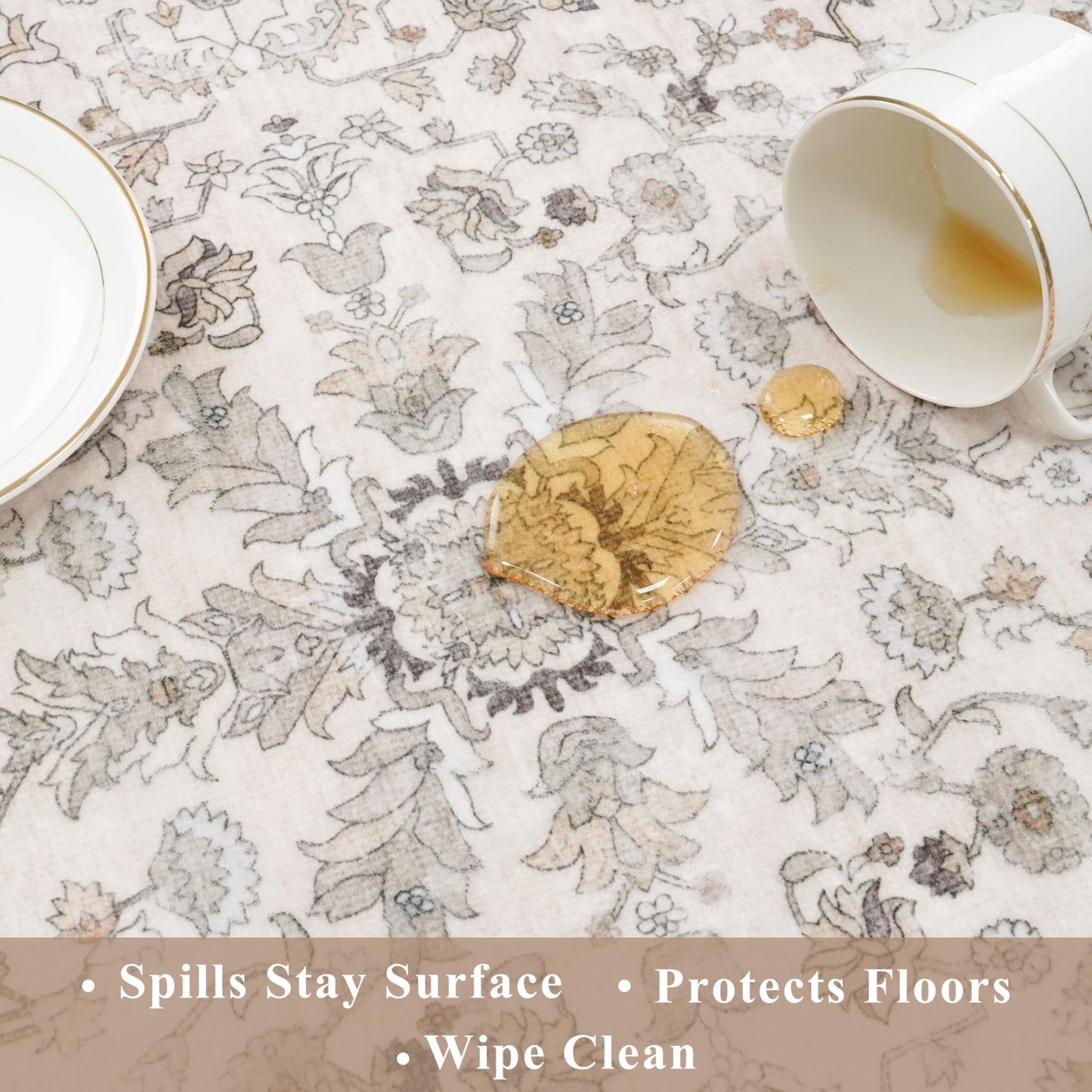 3-Piece Kitchen Rug Set of 3 with Runner – Non-Slip Washable Boho Kitchen Mats for Sink, Floor, Entryway & Hallway & Bathroom – Soft Small Throw Area Rugs, Home Decor (Beige,2x3+2x4+2x5)