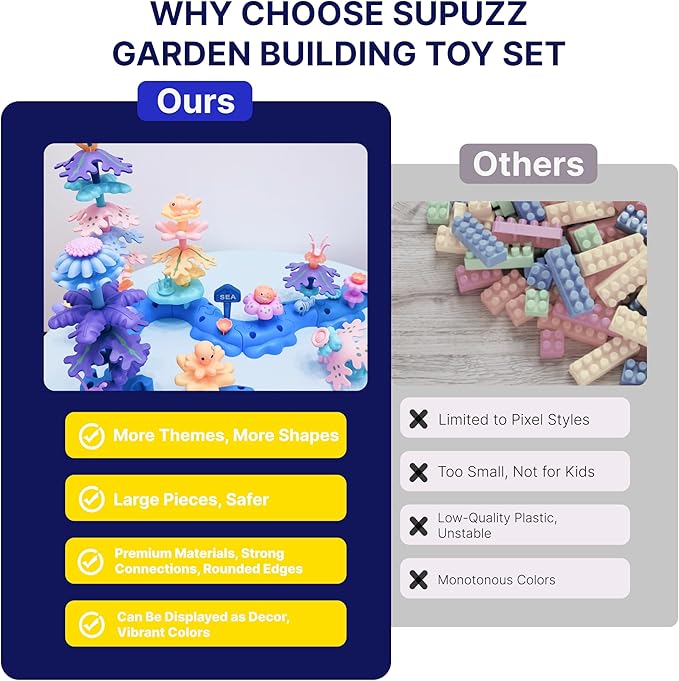 ICY World Building Toys for Girls &amp Boys Age 3-5+ 79 PCs Large Block Arctic Animals Set with 10 Figures (Snowman Penguin Bear) Creative STEM Learning Gift for Kids (ICY-World-L2
