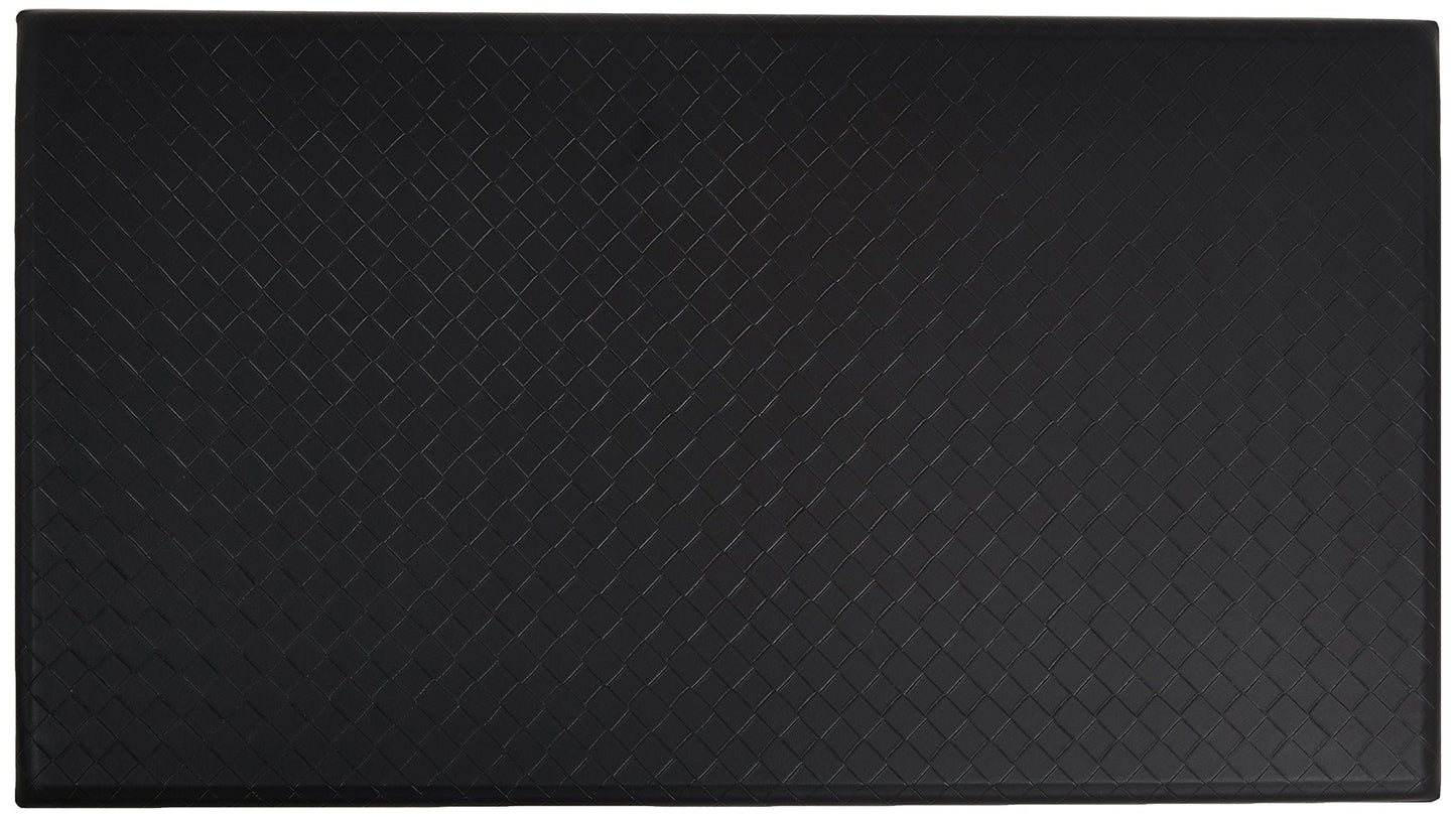 Amazon Basics Anti-Fatigue Standing Mat, Non-Slip, Cushioned, Stain Resistant Comfort Mat for Home, Office and Standing Desk, 20" x 36" x 0.6", Geometric, Black, 5-Pack