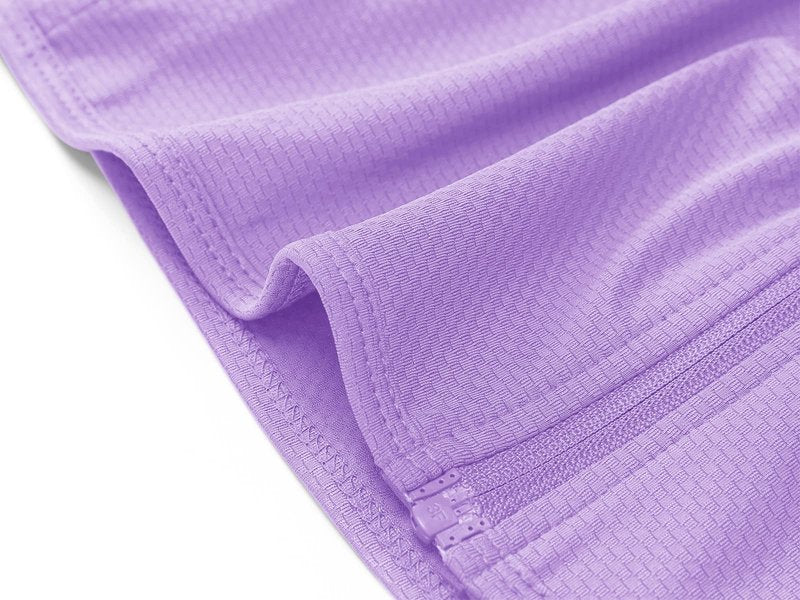 MAGCOMSEN Women's Hiking Jacket Lightweight Long Sleeve UPF 50+ Sun Protection Shirt Breathable SPF Shirts with Thumb Holes Light Purple XL