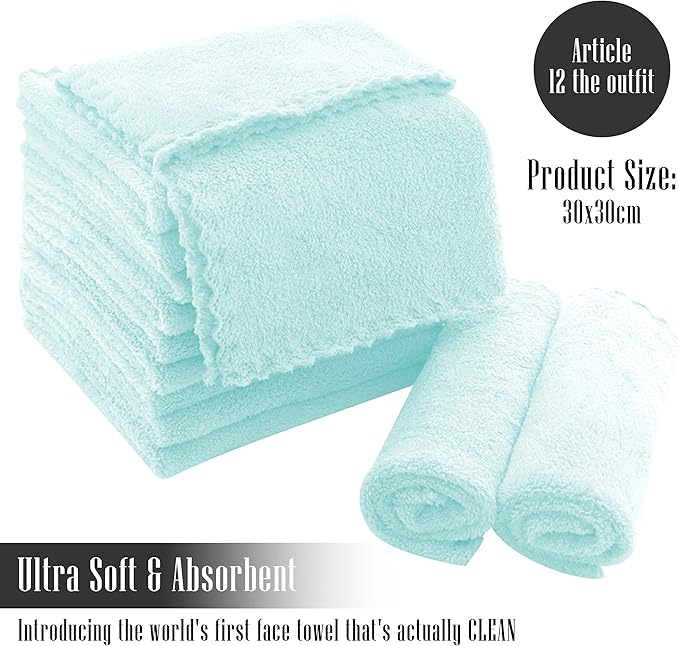 TENSTARS 12 Pack Premium Washcloths Set