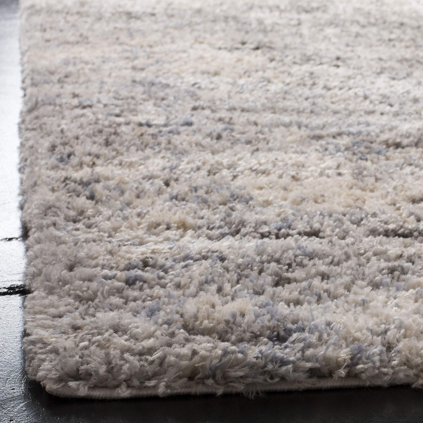 SAFAVIEH Berber Shag Collection Area Rug - 9' Square, Grey Blue & Cream, Non-Shedding & Easy to Clean, Ideal for Living Room, Bedroom, Dining Space (BER219G)