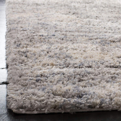 SAFAVIEH Berber Shag Collection Area Rug - 8' Square, Grey Blue & Cream, Non-Shedding & Easy to Clean, Ideal for Living Room, Bedroom, Dining Space (BER219G)