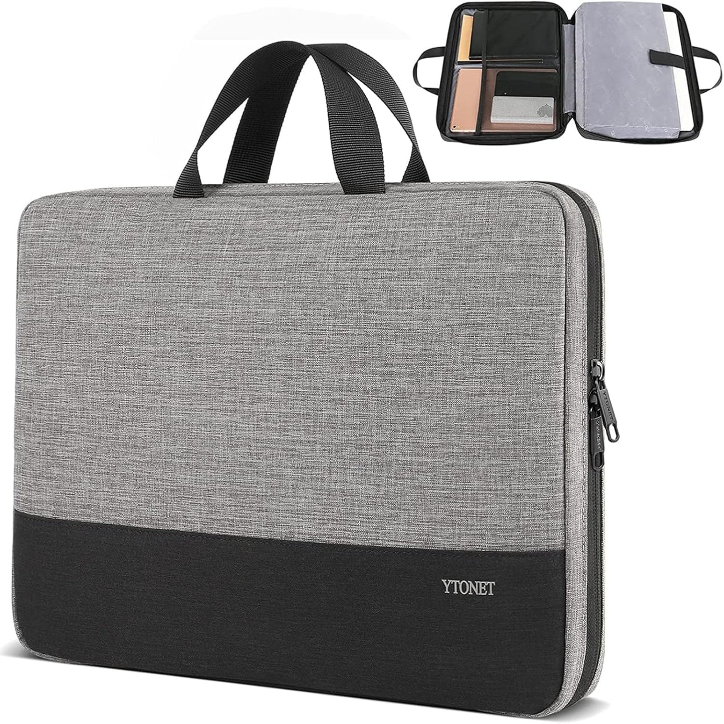 Ytonet 14 Inch Laptop Case, Water Resistant Laptop Sleeve Cover Computer Carrying Bag Compatible with 14 inch MacBook Air, MacBook Pro, HP, Lenovo, Dell, Asus, Acer, and Chromebook Notebooks, Grey