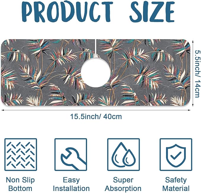 Ceramic Texture Kitchen Sink Splash Guard Faucet Mat Kitchen Tiles Super