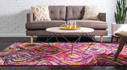 Unique Loom Estrella Collection Colorful, Abstract, Geometric, Gradient, Modern Area Rug (5' 0 x 8' 0 Rectangular, Multi/Pink)