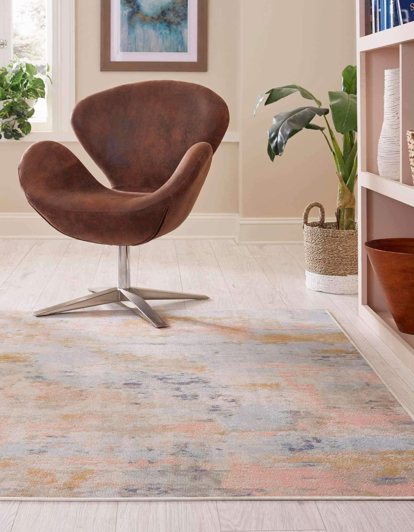 Unique Loom Lotus Collection Area Rug - Royal (5' 3" x 8' Rectangle, Multi/ Ivory)