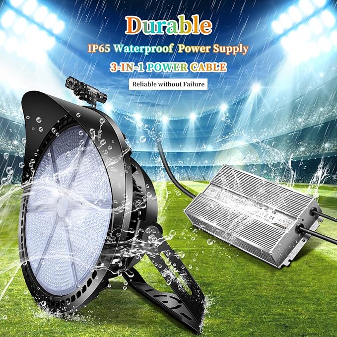 Juyace 800W Led Stadium Flood Light Outdoor Super Bright Commercial Area Lighting 100-277V 5000K Daylight IP65 Waterproof Arena for Sport Fields and Courts