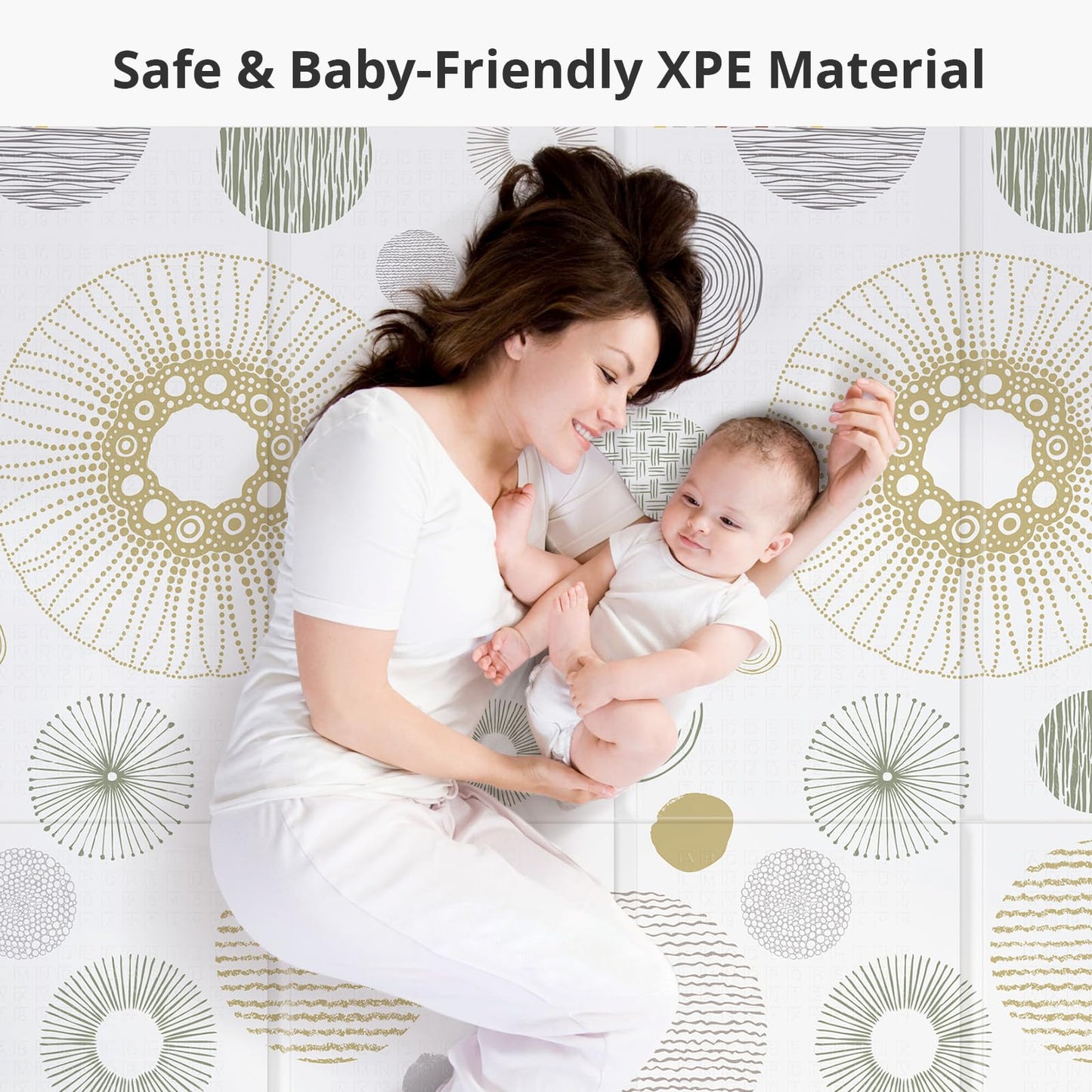 Piglog Extra Large Play Mat for Baby, 0.8 Inch Thick BPA Free, Reversible Foldable Baby Play Mat, 79" x71" Waterproof Foam Floor Baby Crawling Mat, Portable Playmat for Infants, Toddler, Kids, Circle