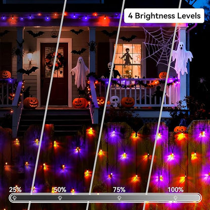 Obrecis Christmas Net Lights Outdoor, 240 LED 35 Color Changing Mesh Lights, 14.8 ft x 5 ft Waterproof Connectable Multicolored Halloween String Lights for Bushes Xmas Tree Garden Party Home Decor