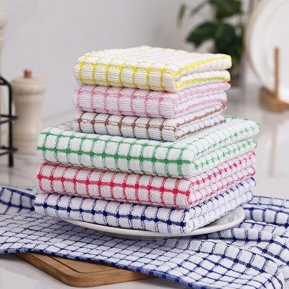 Homaxy Kitchen Towels and Dishcloths Set, 16 x 25 and 12 x 12 Inches, Super