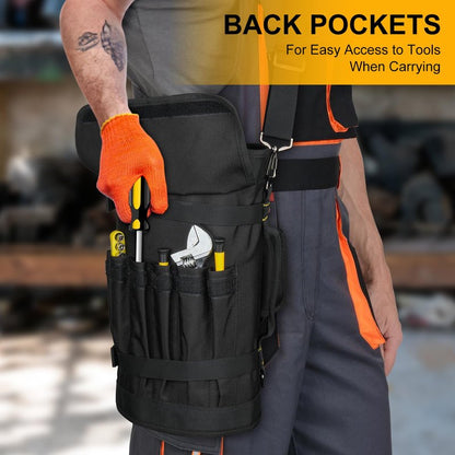 Tool Bag,Large Roll Up Tool Bag Organizer,13 Pockets Tool Roll Storage Pouch,Heavy Duty Portable Tool Storage Carrier Bag for Men,Mechanic,Electrician,Valentines Day Gifts for Men,Black