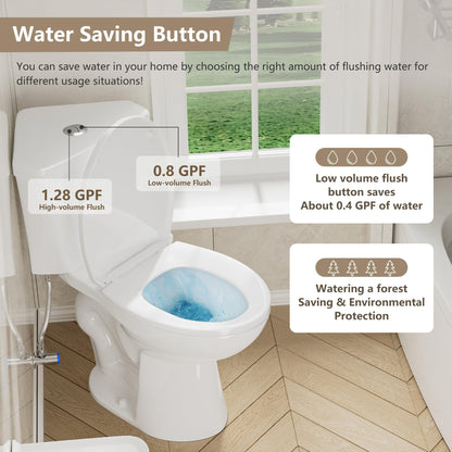 SUPERFLO 17.2" Corner Toilet Elongated, Compact Two-piece Toilets with Comfort Height Toilet Bowl & Slow Close Seat, Small Toilets For Small Bathroom-Dual Flush 0.8/1.28 GPF