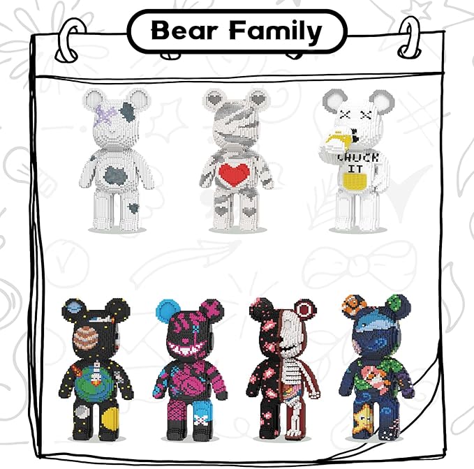 Beer Bear Building Blocks (8235 PCS) Creative Animal Brick Set for Kids &amp Adults Micro Building Blocks Teddy Blocks Children Toys for Christmas Halloween Anniversary