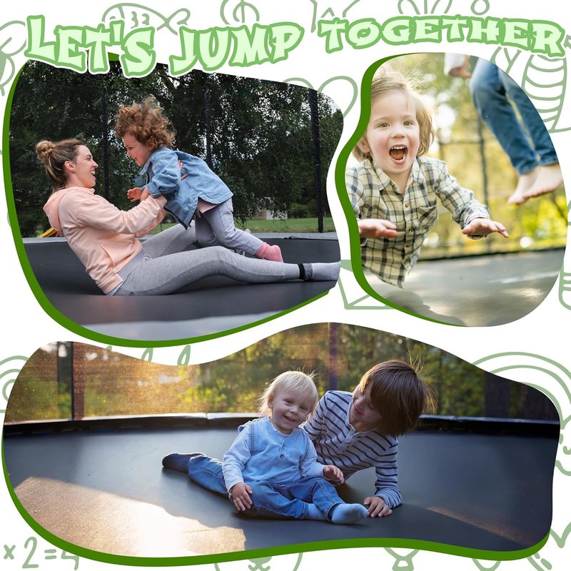 14FT Outdoor Kids Trampoline - Safety Enclosure Net & Ladder, ASTM Approved, Rust-Resistant Frame