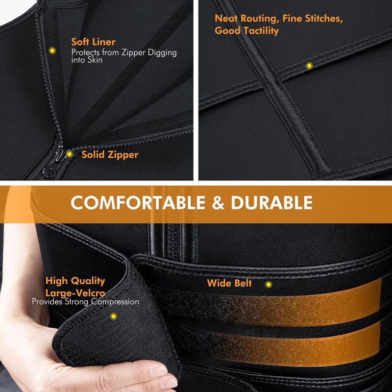 Sauna Vest Waist Trainer for Men - Double Sweat Belt Body Shaper for Effective Gym Workouts